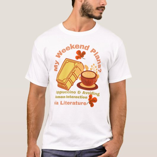 カプチーノと本 Tシャツ (正面)