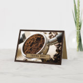 カプチーノのために醸造する準備ができているエスプレッソのショット サンキューカード (正面)