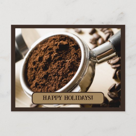 カプチーノのために醸造する準備ができているエスプレッソのショット シーズンポストカード (正面)