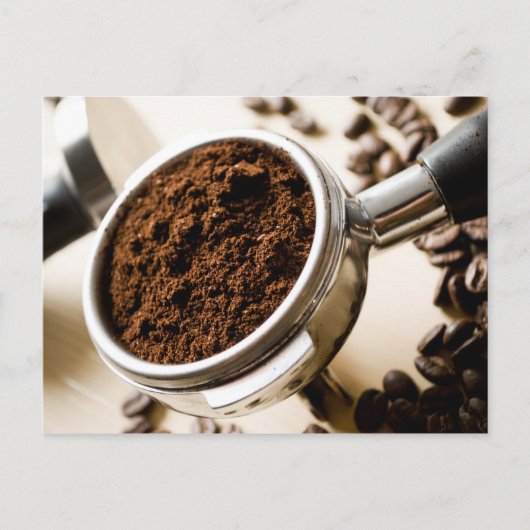 カプチーノのために醸造する準備ができているエスプレッソのショット ポストカード (正面)