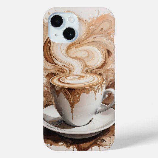カプチーノのアブストラクトアート Case-Mate iPhoneケース (裏面)