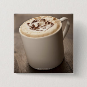 カプチーノのコーヒーのマグは溶かされると越えました 缶バッジ