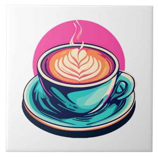 カプチーノのコーヒーカップ タイル (正面)