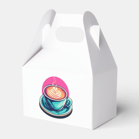 カプチーノのコーヒーカップ フェイバーボックス (正面サイド)