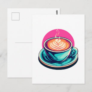 カプチーノのコーヒーカップ ポストカード