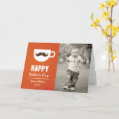 カプチーノの髭の写真の父の日カード カード (黄色い花)