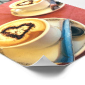 カプチーノインコルトナイタリアイタリアンカフェハート ポスター (角)