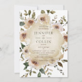 カプチーノクリーム素朴バラ 招待状 (正面)