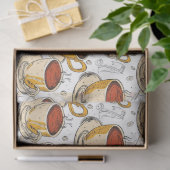 カプチーノコーヒーエフェメラコラージパターン 薄葉紙 (ギフト)