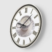 カプチーノコーヒーショップおもしろいウォールクロック ラージ壁時計 (傾斜)