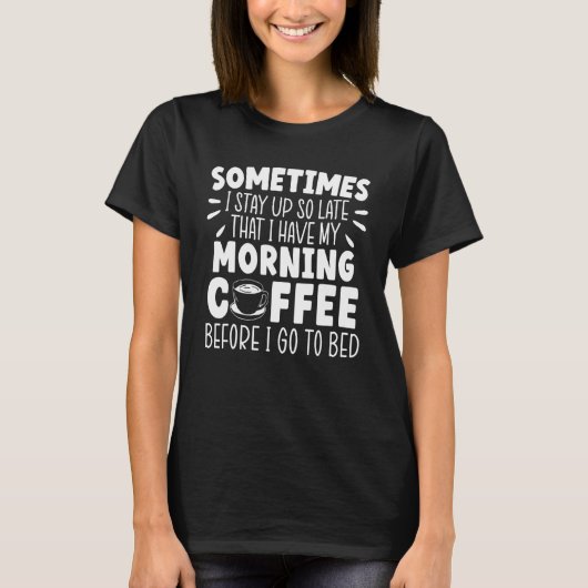 カプチーノコーヒードリンカーカフェインコーヒー Tシャツ (正面)