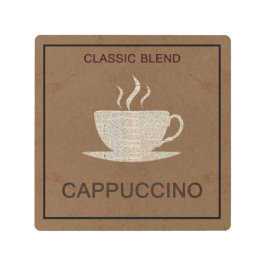 カプチーノコーヒーメタルウォールアート メタルプリント