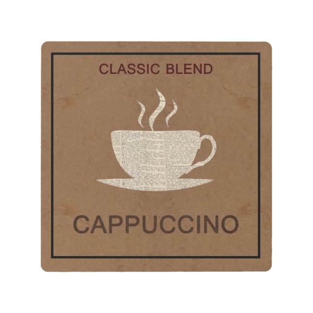 カプチーノコーヒーメタルウォールアート メタルプリント (正面)