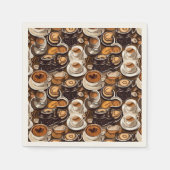 カプチーノコーヒー油絵を描パターン スタンダードカクテルナプキン (正面)