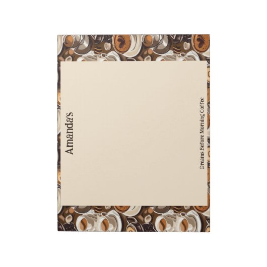 カプチーノコーヒー絵を描油パタパーソナライズされたーン ノートパッド (回転)