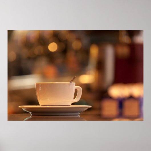 カプチーノコーヒー，イタリア，ヴェネツィア ポスター (正面)