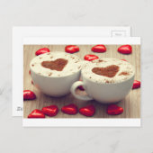 カプチーノラブチョコレートハート ポストカード (正面/裏面)