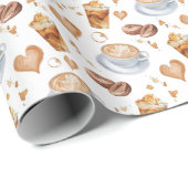 カプチーノ包装紙 ラッピングペーパー (ロールコーナー)