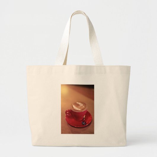 カプチーノ空白の ラージトートバッグ (正面)