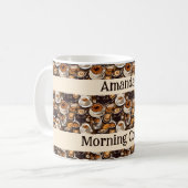 カプチーノ絵を描油パタパーソナライズされたーン コーヒーマグカップ (正面左)