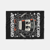 カプチーノ – アサシノイタリアン – ブレインロットコーヒーアサス フリースブランケット (正面(横))