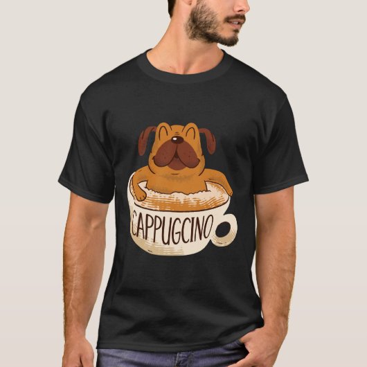 カプチーノ コーヒー パグ クラシック 17 Tシャツ (正面)