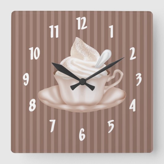カプチーノ スクエア壁時計 (正面)