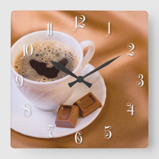 カプチーノ スクエア壁時計 (正面)
