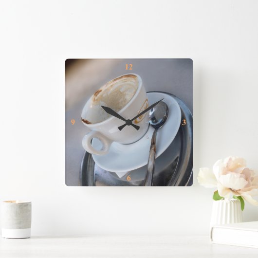 カプチーノ。 スクエア壁時計 (ホーム)