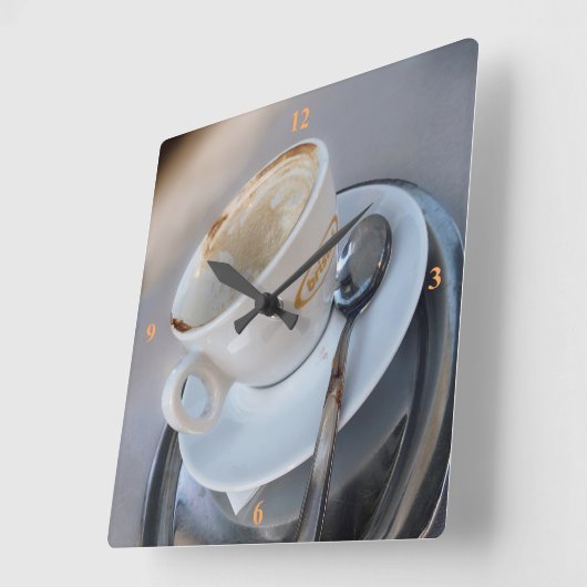 カプチーノ。 スクエア壁時計 (傾斜)