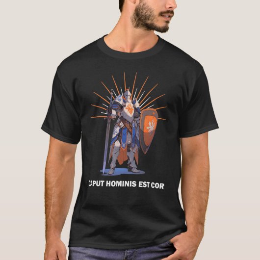 カプットホミニスEST COR KNIGHTS Templar Motto Tシャツ (正面)