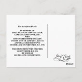 カプト調理師モニュメントハガードハワイ ポストカード (裏面)