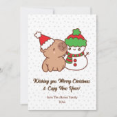 カプビアラクリスマスカーおもしろいド&かわいいホリデーカード シーズンカード (正面)
