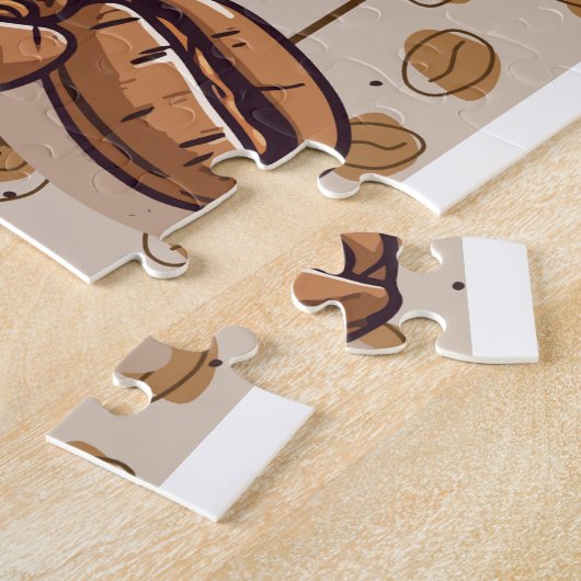 カプフェコーヒー古いコーヒファッションドースズ ジグソーパズル (側面)