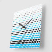 カプリアンドブラック水玉模様 スクエア壁時計 (傾斜)