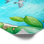 カプリイタリアアートウォーターカラートラベルイラストレーション ポスター (角)