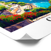 カプリイタリアアートヴィンテージトラベルイラストレーション ポスター (角)