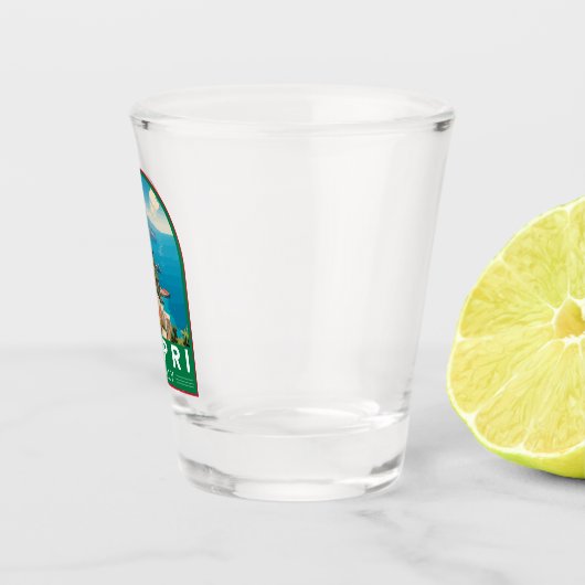 カプリイタリアトラベルアートヴィンテージ ショットグラス (右)