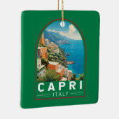 カプリイタリアトラベルアートヴィンテージ セラミックオーナメント (右)