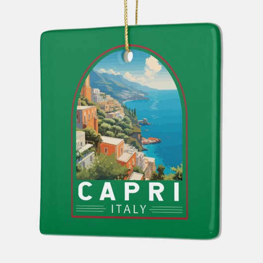 カプリイタリアトラベルアートヴィンテージ セラミックオーナメント (左)