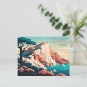 カプリイタリアレモン地中海のズアイランドレトロ ポストカード (スタンド正面)