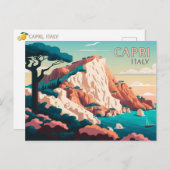 カプリイタリアレモン地中海のズアイランドレトロ ポストカード (正面/裏面)
