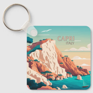 カプリイタリアレ地中海のモンズアイランドレトロキー キーホルダー