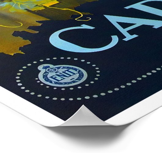 カプリイタリアヴィンテージ旅行 ポスター (角)