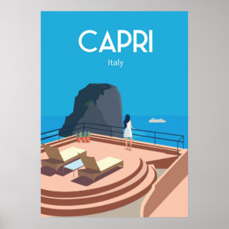 カプリイタリア旅行ポスターブルー海 ポスター