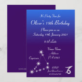 カプリコン星座のパーソナライズされたパーティー招待状 招待状 (正面/裏面)