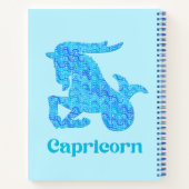 カプリコーンの星座記号（ターコイズと青） ノートブック (裏面)