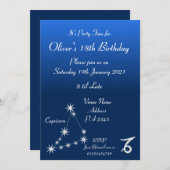 カプリコーン星座のパーソナライズされたパーティー招待状 招待状 (正面/裏面)