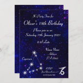 カプリコーン星座ギャラクシーパーティー 招待状 (正面/裏面)