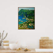 カプリスイタリアヴィンテージトラベル ポスター (キッチン)